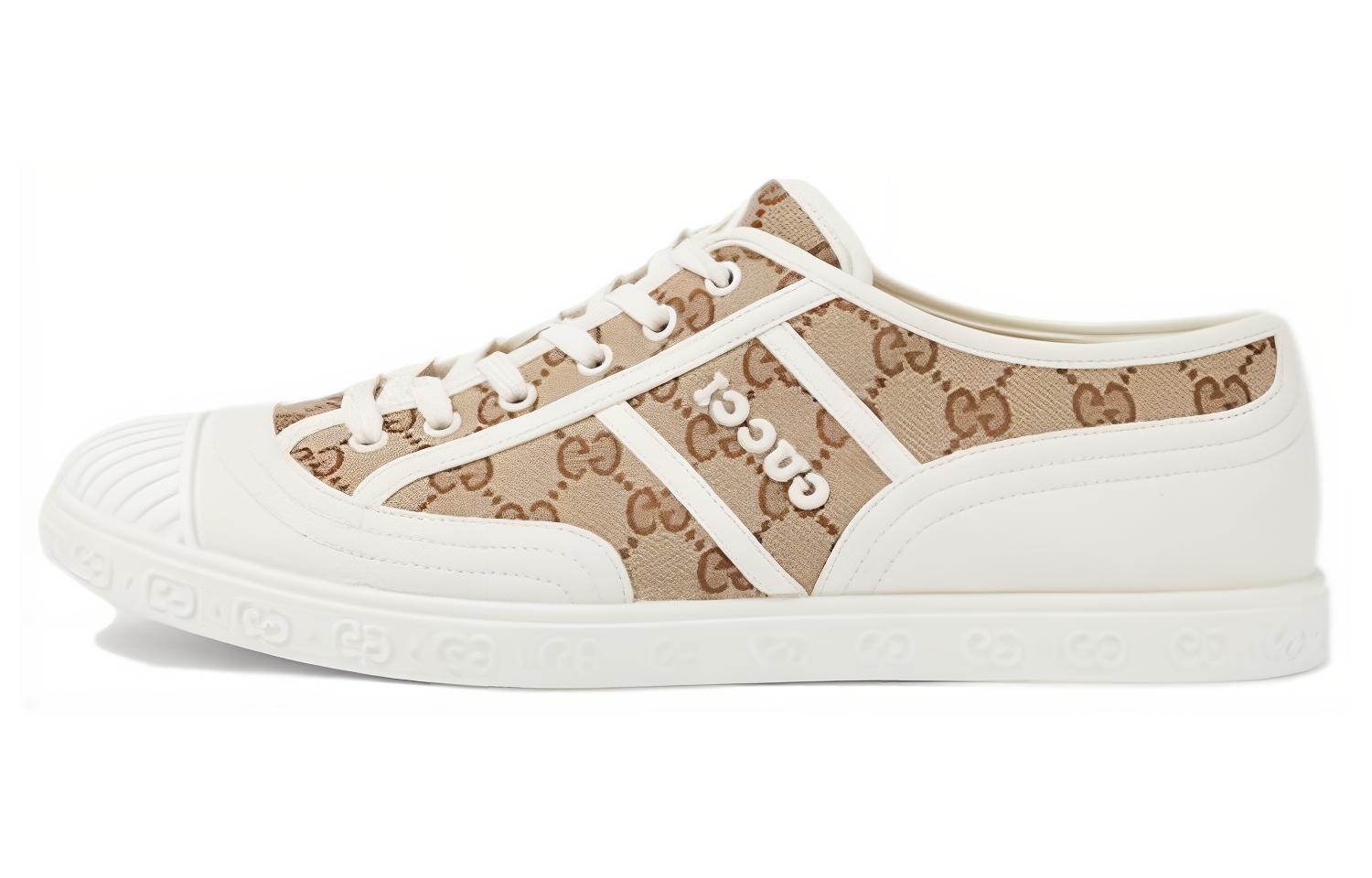 Мужские кеды Gucci Canvas (коричневые)