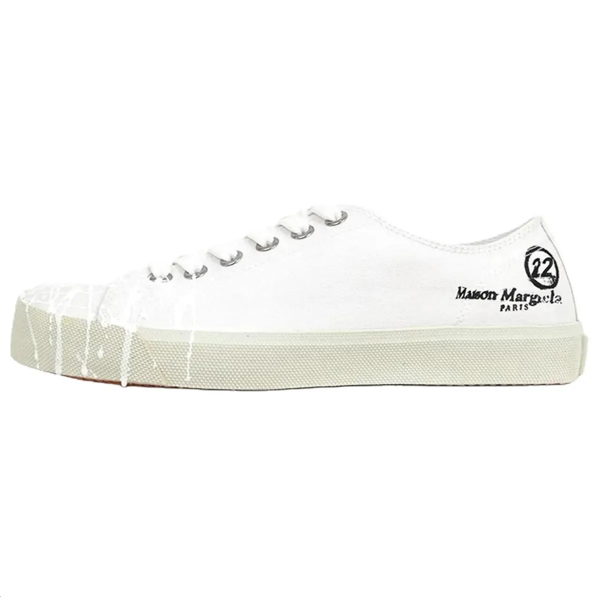 Maison Margiela Tabi Paint Drop Low top Stylish Skateboarding Shoes Men's White