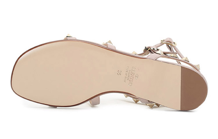 Valentino Garavani Rockstud Ankle-strap Flat Sandals