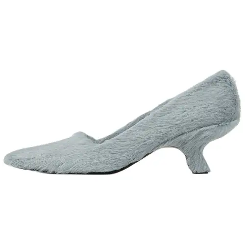 Bottega Veneta Boogie Cow Leather Irregular Heel High Heels 5.5cm Women's Blue