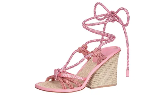 LOUIS VUITTON Maia Leather Stylish Sandal Women's Pink