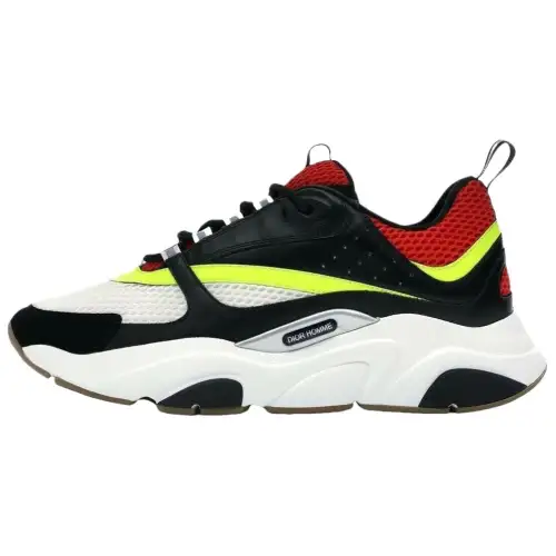 DIOR B22 Low top Casual Shoes Men's Black Red