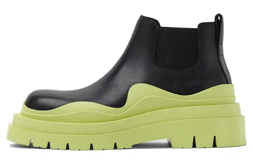 Bottega Veneta Tire Chelsea Short Chelsea Boots Women's Avocado Green