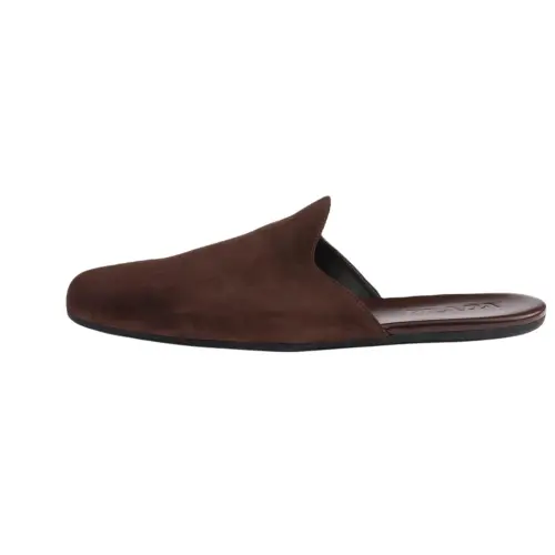 PRADA Rubber Sole Slip Resistant Slip Resistant Closed Toe Slippers Men's Dark Brown