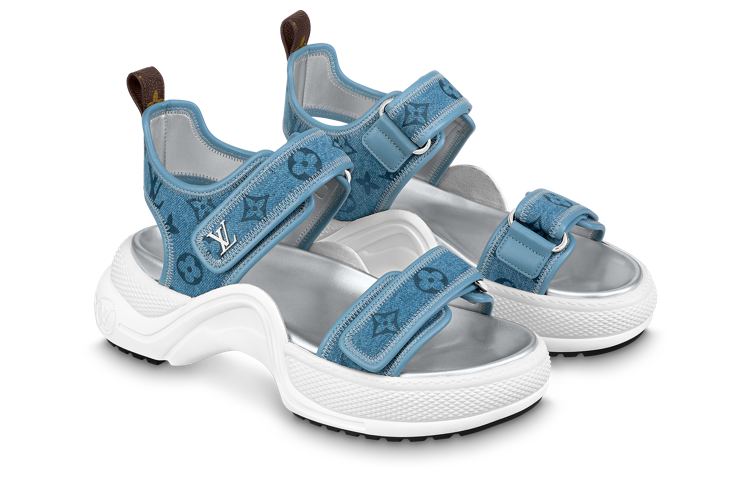 LOUIS VUITTON Archlight Denim Beach Sandals Women's Blue