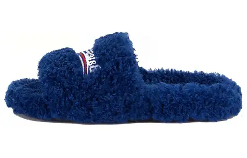 Balenciaga Women's Furry Slides 'Blue'