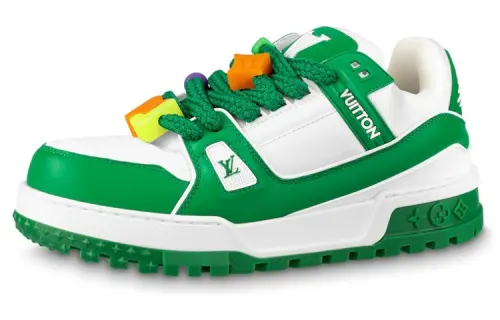 LOUIS VUITTON Trainer Maxi Low top Stylish Skateboarding Shoes Men's White Green