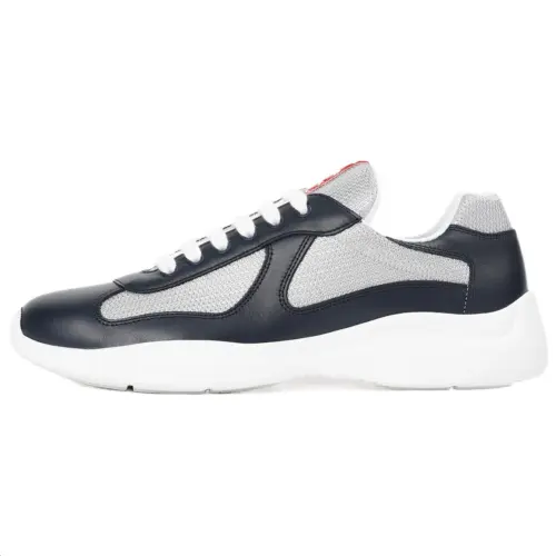 PRADA America's Cup Calfskin Low top Casual Shoes Men's Black