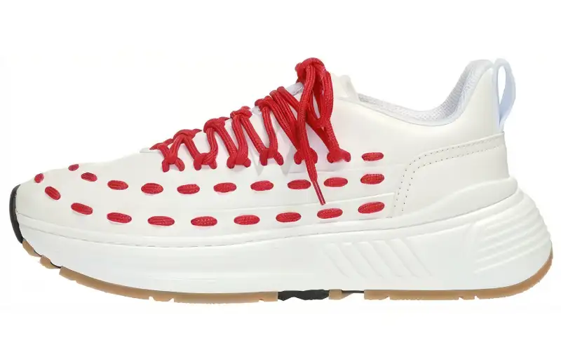 Bottega Veneta Speedster Leather Sports Casual Shoes Women's White Red