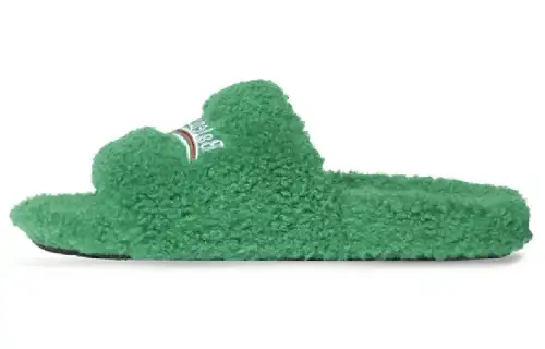 Balenciaga Furry Slides 'Green'