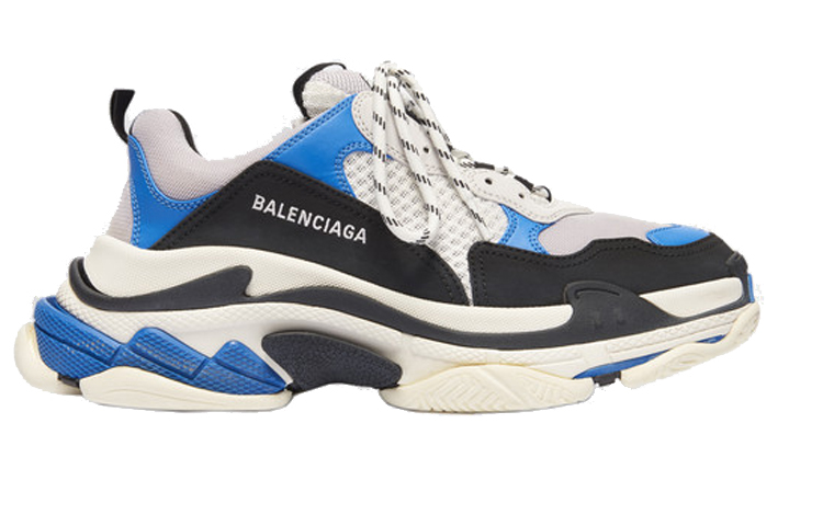 Мужские кроссовки Balenciaga Triple S (бело-синие) — фото 2