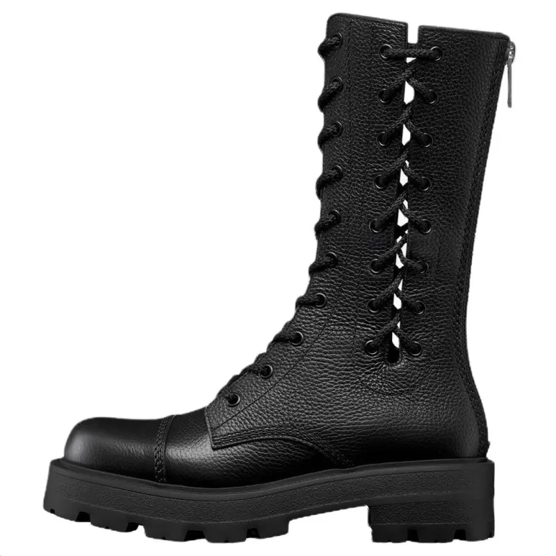 DIOR D Road Calfskin Ankle Boots Women's Black