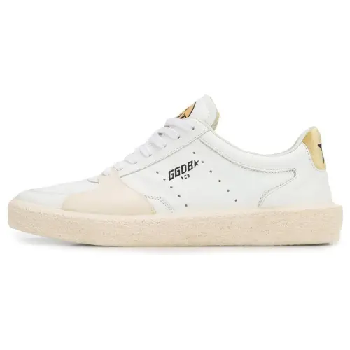 Golden Goose Leather Fashion Trend Low top Skateboard Shoes Women's Ecru Distressed