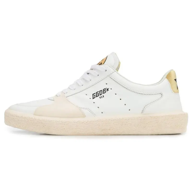 Golden Goose Leather Fashion Trend Low top Skateboard Shoes Women's Ecru Distressed