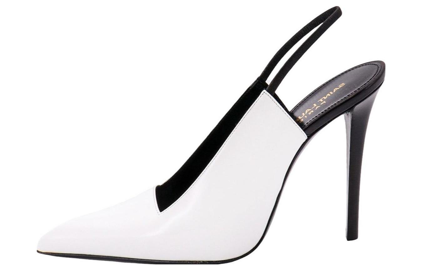 SAINT LAURENT Raven Pointed Toe Slingback Pumps