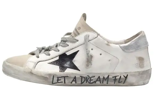 Golden Goose Super Star Cow Leather Low top Skateboard Shoes Women's White Silver Tail