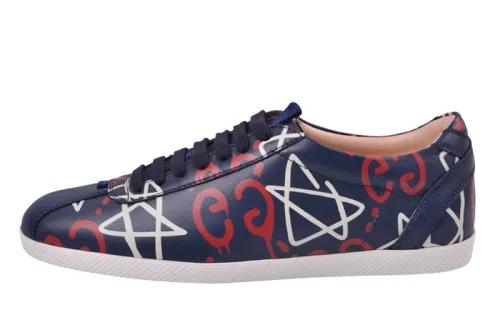 GUCCI Low top Skateboard Shoes Women's Dark Blue