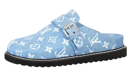 LOUIS VUITTON Cosy Comfort Closed Toe Slippers Women's Blue
