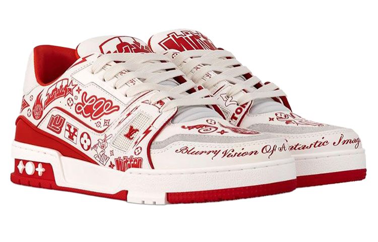 Кеды LOUIS VUITTON Trainer (бело-красные) — фото 2