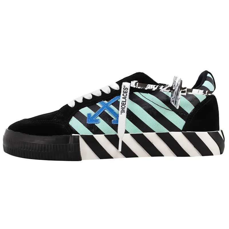 OFF WHITE Vulc Low Black Blue Arrow