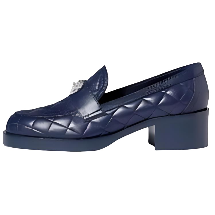 CHANEL 23C Early Spring Loafers 5CM Women's Dark Blue