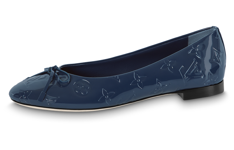 LOUIS VUITTON NINA Cow Leather Ballet Shoes Casual Shoes Women's Blue