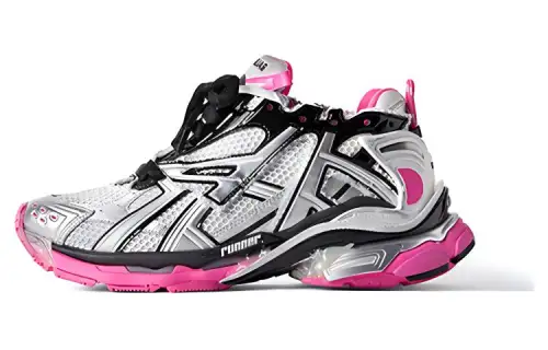 Balenciaga Runner Sneakers 'Silver White Pink Mesh And Nylon' Women's