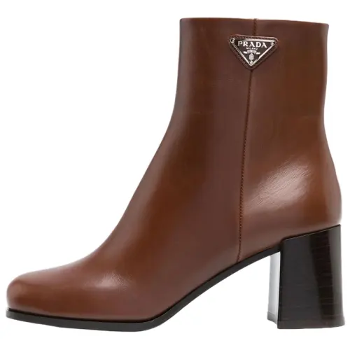 PRADA Leather Ankle Boots Women's Umber