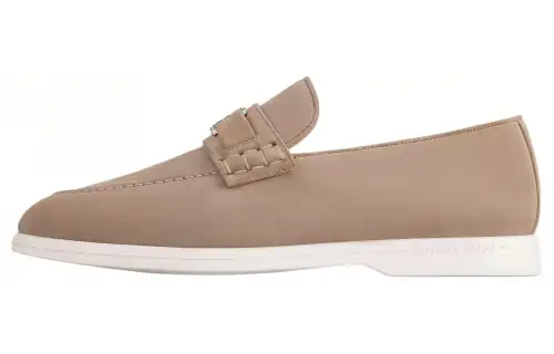 LOUIS VUITTON Estate Leather Loafers Men's Gray