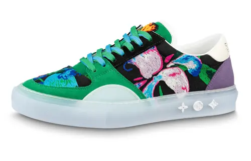 LOUIS VUITTON Ollie Leather Low top Stylish Skateboarding Shoes Men's Green