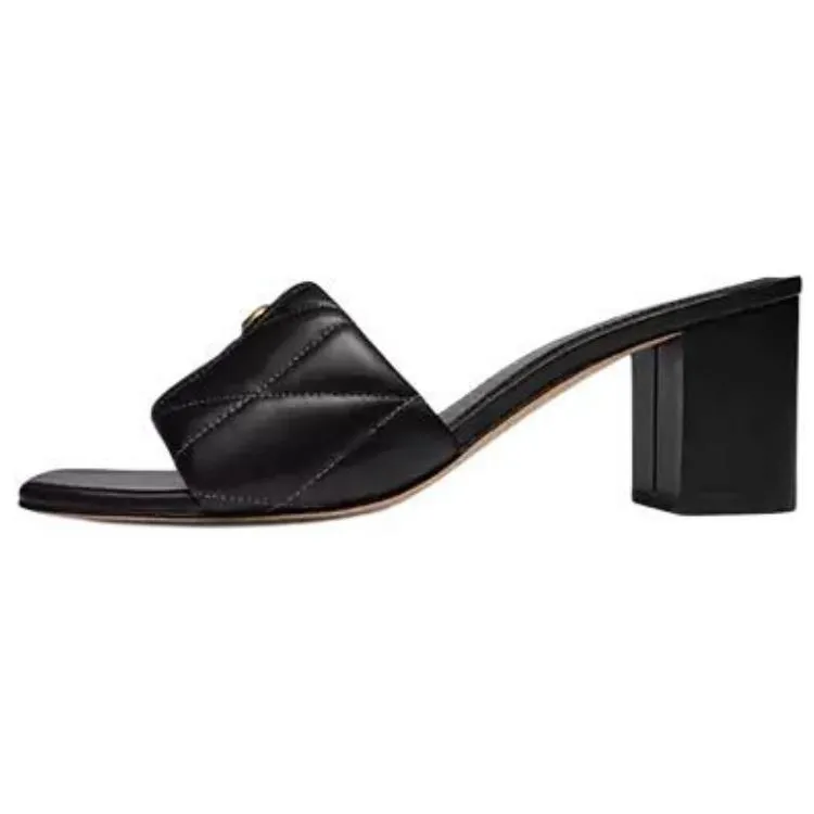COACH Slide Slippers 6.5cm Women's Black