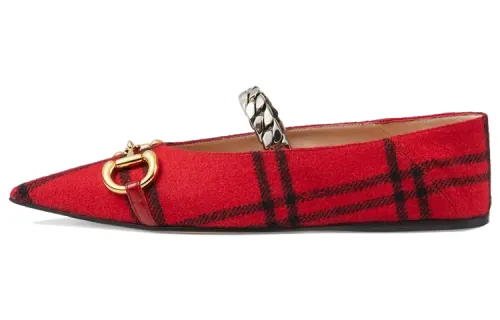 GUCCI Casual Single Shoes Women's Red