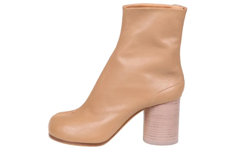 Maison Margiela Tabi Leather Ankle Boots Women's Nude