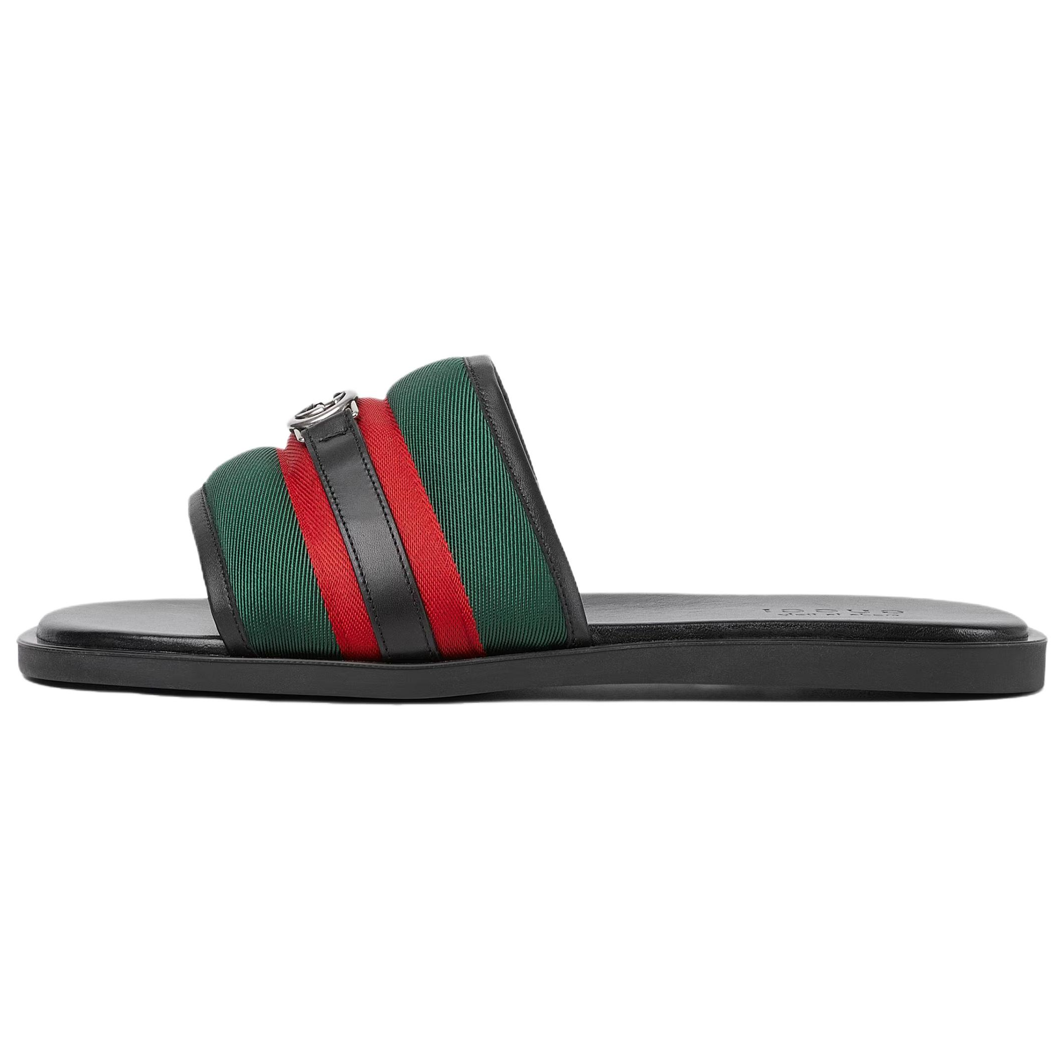 GUCCI Interlocking Slide Slippers Men's Green