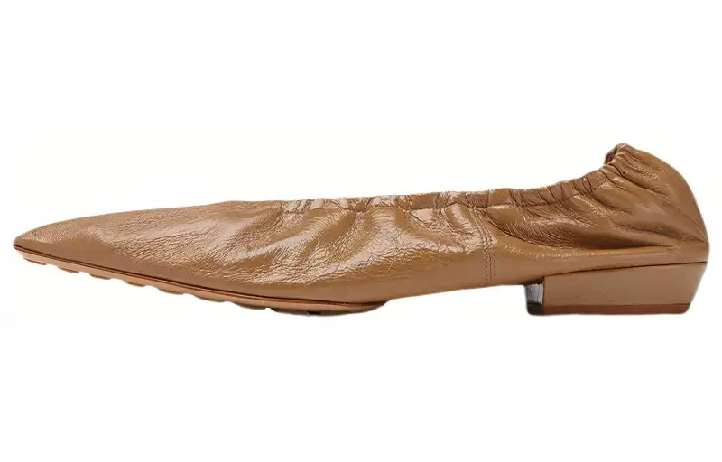 Bottega Veneta Leather Ballet Flat Almond Women's