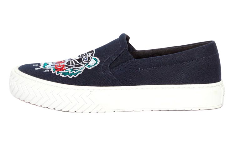 KENZO Tiger K-Skate Slip-On Low-top Fashion Skate Shoes Men's Navy Blue