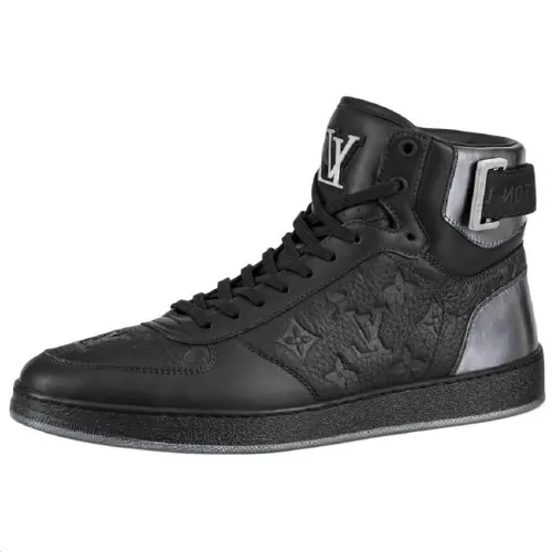 LOUIS VUITTON Rivoli Ankle Sneakers 'Black Monogram With Silver'