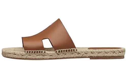 HERMES Antigua Espadrille Natural Safari Calfskin Leather