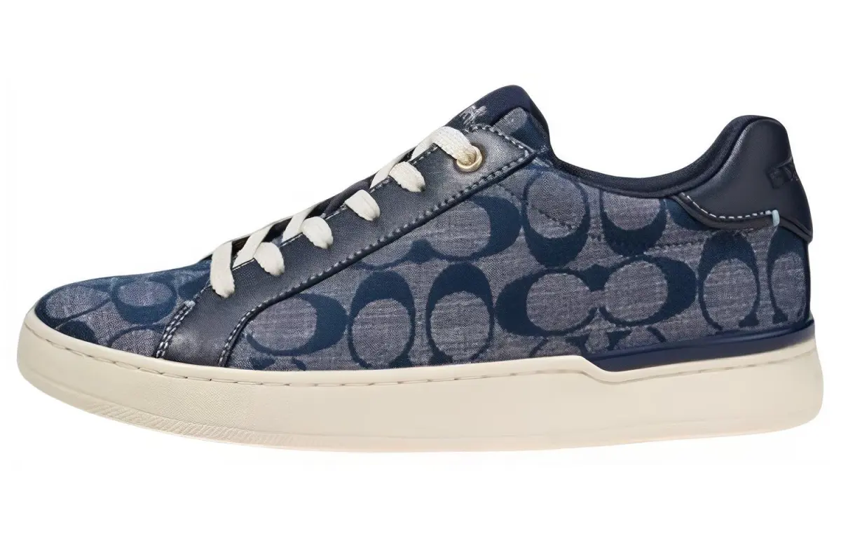 COACH Textile, Leather Stylish Skateboarding Shoes Women's Blue