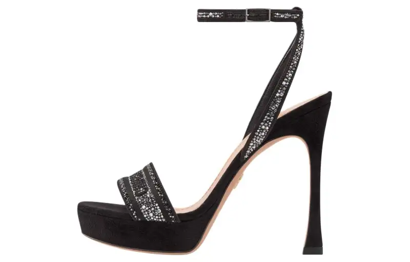 DIOR Dway One Strap Sandals 12cm Women's Black