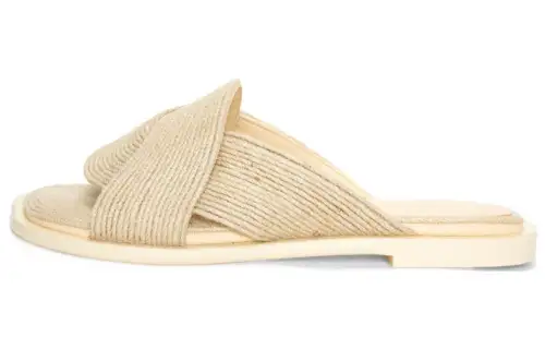 LOEWE Petal Interwoven Leather Slides