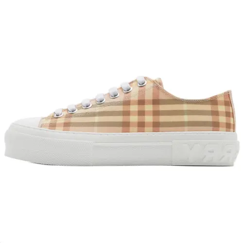Burberry Low top Skateboard Shoes Women's Beige