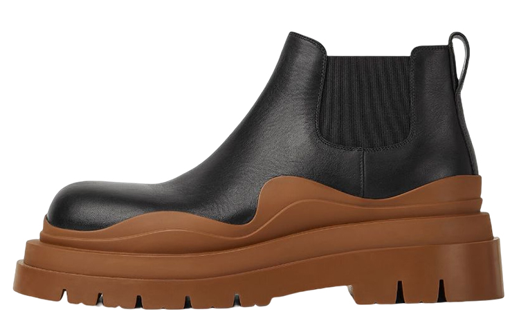 Bottega Veneta Tire Chelsea Leather Ankle Length Chelsea Boots 5.5cm Men's Black