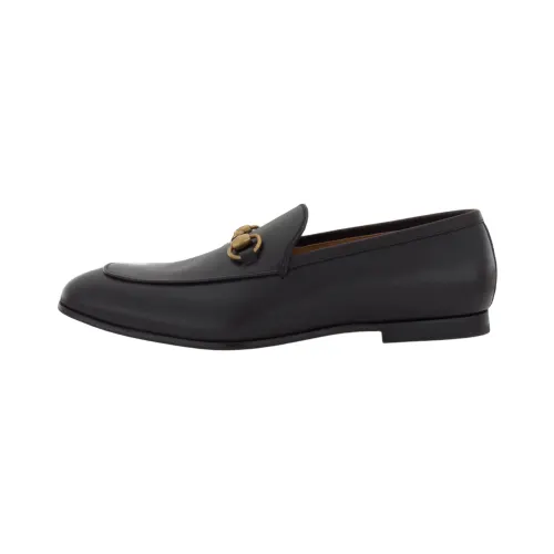 GUCCI Black Leather Horsebit Quentin Loafers