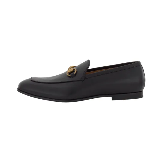 GUCCI Black Leather Horsebit Quentin Loafers