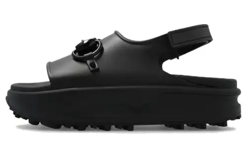 Gucci Wmns Horsebit Flatform Sandal 'Black' Women's