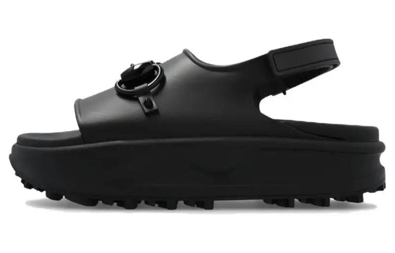 Gucci Wmns Horsebit Flatform Sandal 'Black' Women's