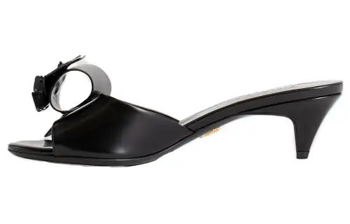 PRADA Rubber Sole Slide Slippers Women's Black