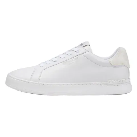 COACH Clip Leather Low top Skateboard Shoes Men's White