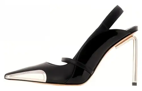 OFF-WHITE Allen 100mm leather slingback pumps